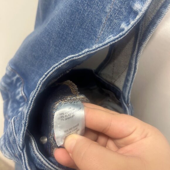 Evereve wide leg overall denim classic bib style 24 - Picture 8 of 13